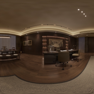 新中式办公室全景