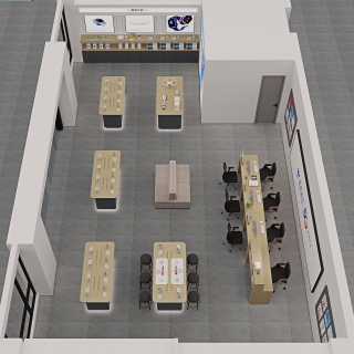 现代手机店鸟瞰