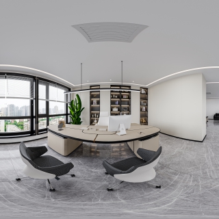 现代办公经理办公室全景