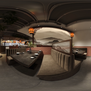 新中式餐厅角度3全景