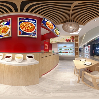现代 麻辣烫餐厅 全景