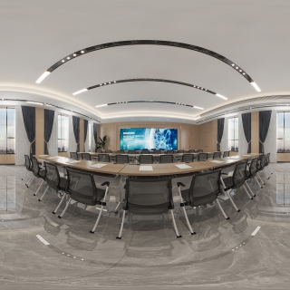 新中式会议室全景