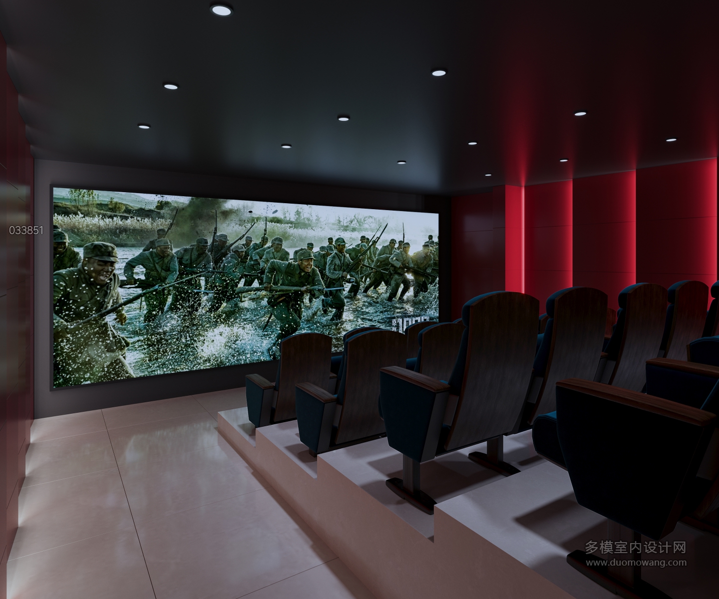 新中式展厅红色放映厅