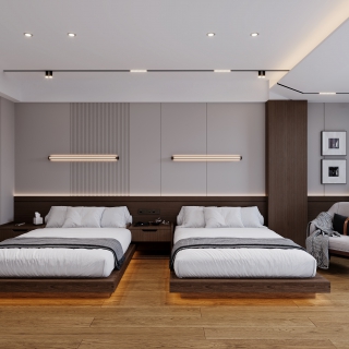 现代三层双床房