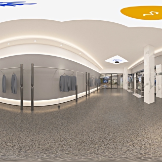 现代 男装店 全景