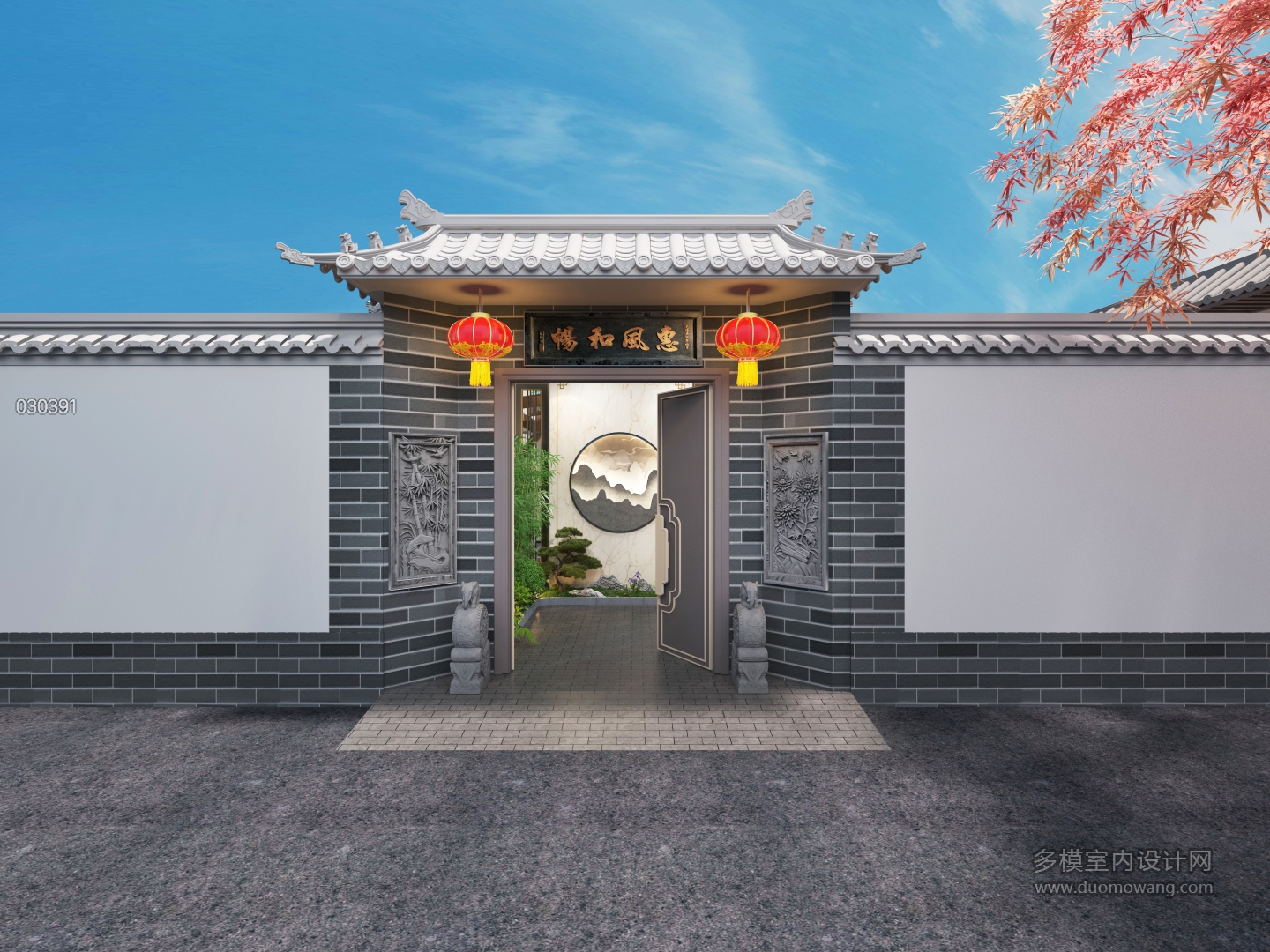 新中式庭院门头