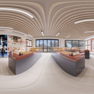 新中式展厅舞蹈美术展厅全景