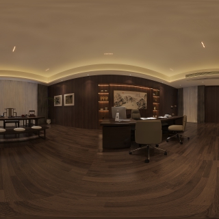 新中式经理办公室全景