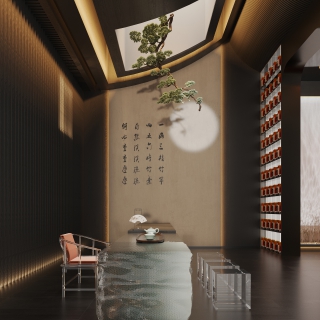 暗黑中式餐厅茶室