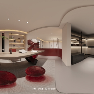 负一楼现代书房360