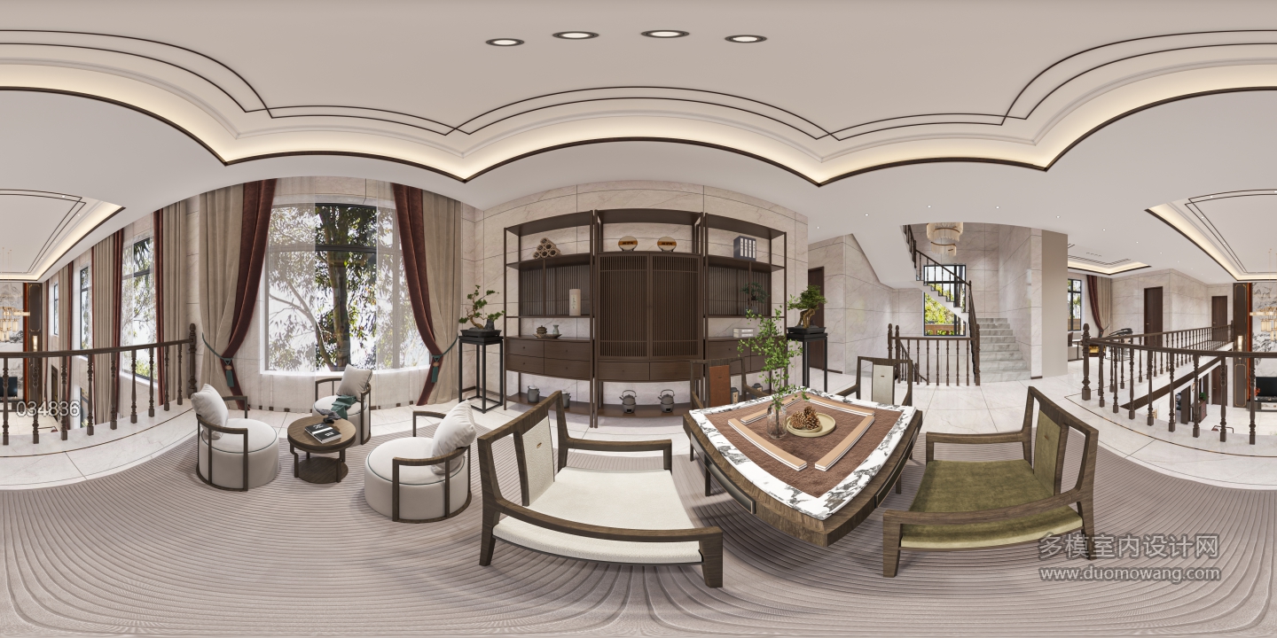 新中式棋牌区全景