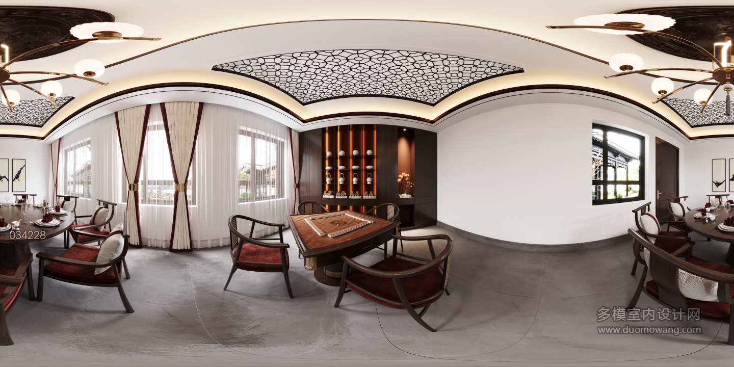 餐厅棋牌室全景