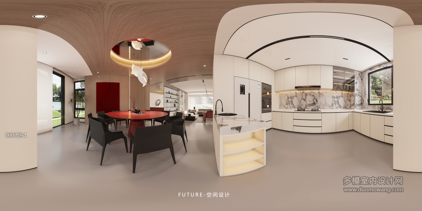 一楼现代餐厅厨房360