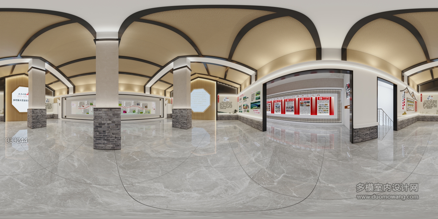 新中式乡村振兴展厅二楼全景03
