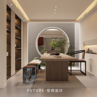 负二楼现代品茶区