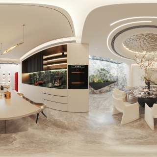 现代负一楼餐厅360