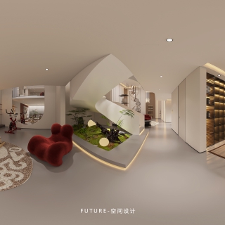 负二楼现代品茶娱乐区360