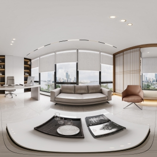 现代总经理办公室全景