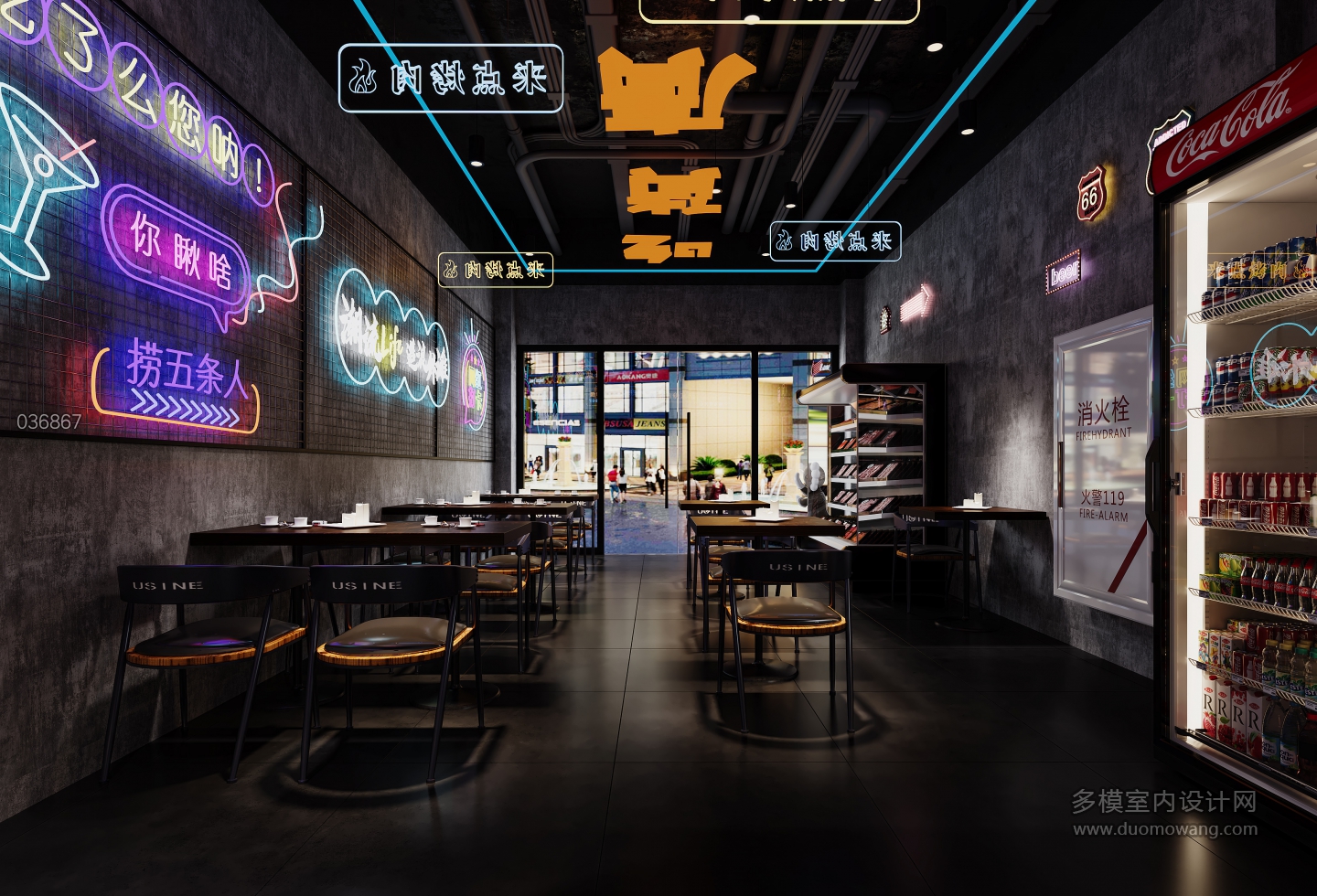 工业风烧烤店一楼2