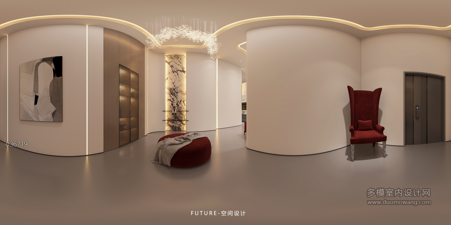负二楼现代门厅360