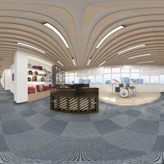 现代琴行展示区全景