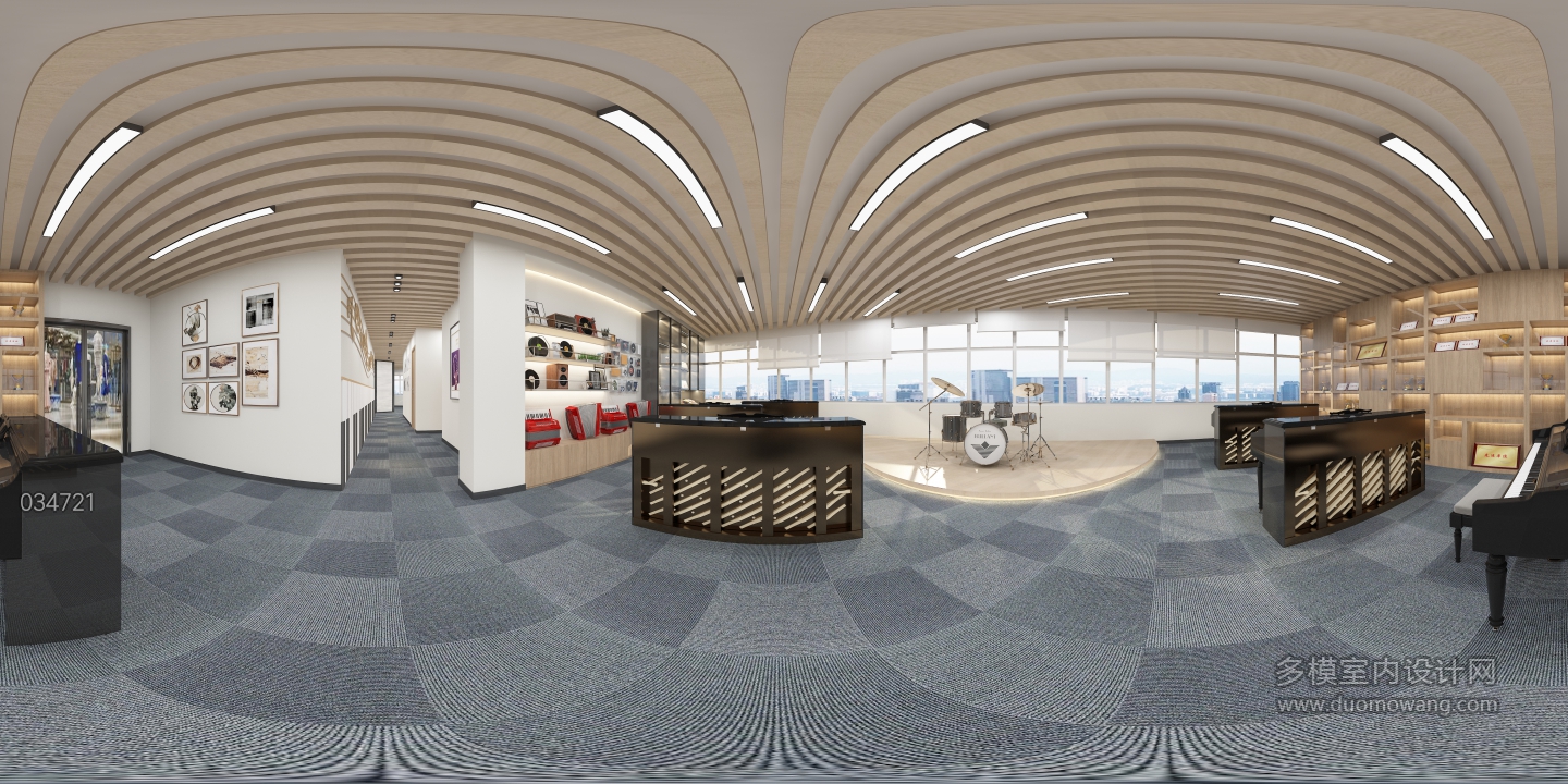 现代琴行展示区全景