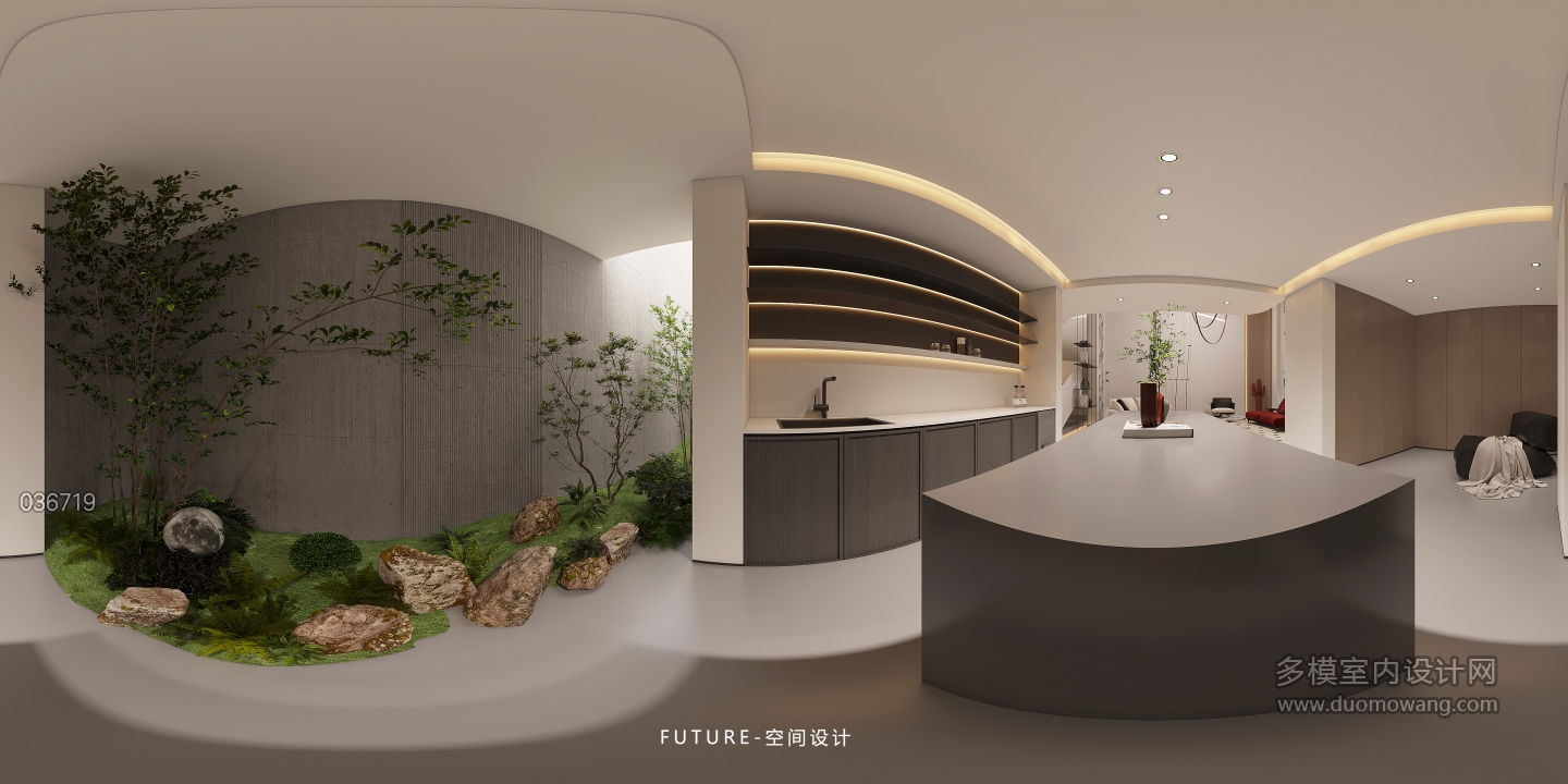 负二楼现代品酒区360