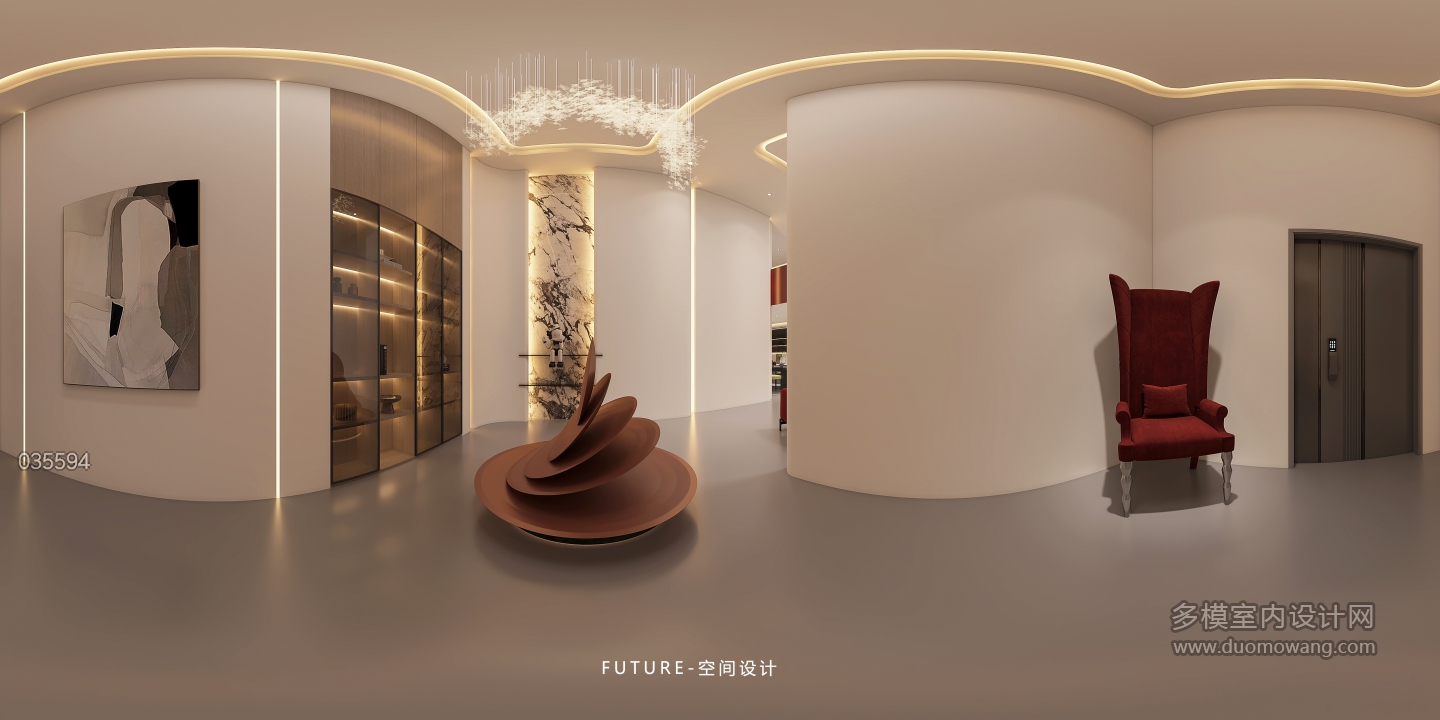 负二楼现代门厅360