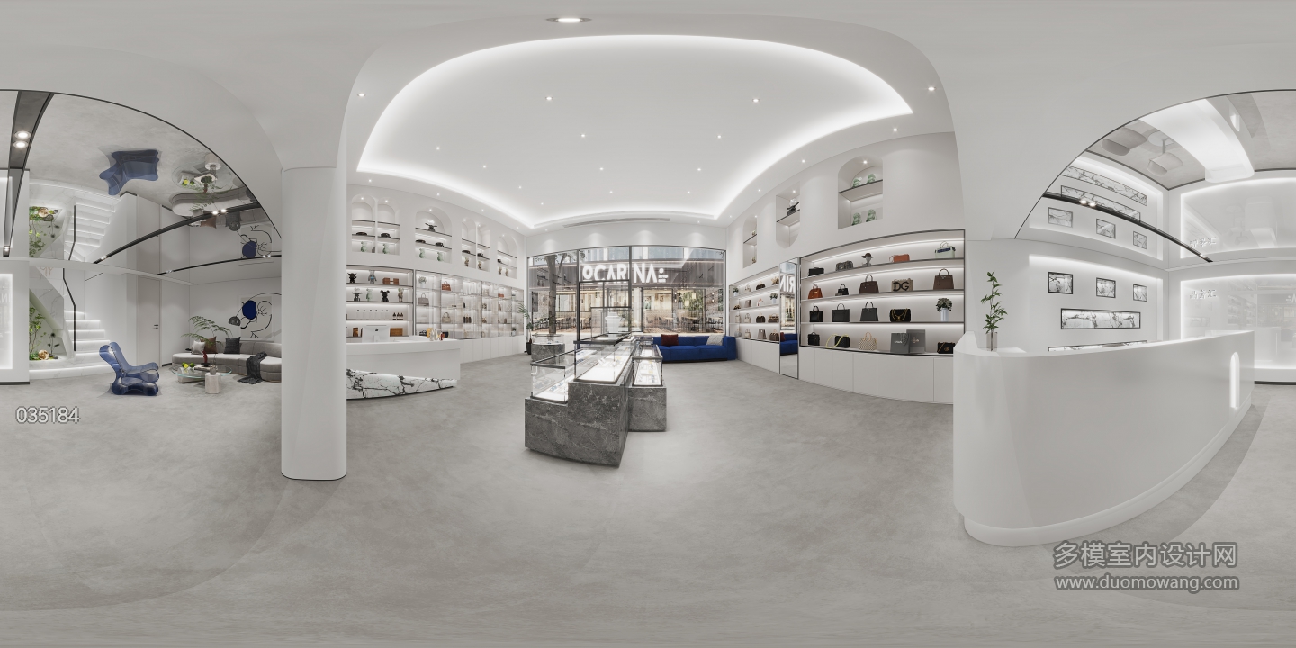 现代奢侈品店全景