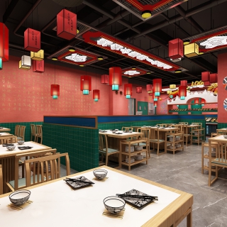 新中式国潮火锅店静态a