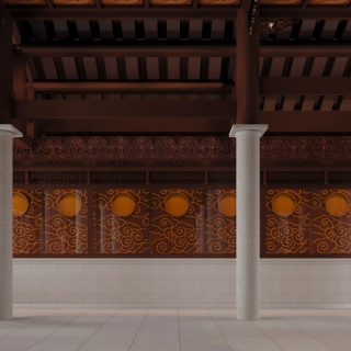中式寺庙左视角