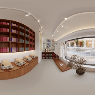 现代袜店展示区全景