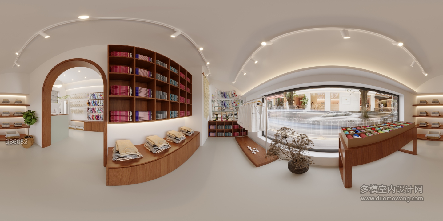 现代袜店展示区全景