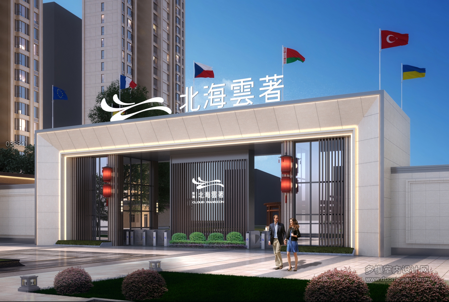 小区大门透视