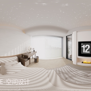 二楼现代主卧全景