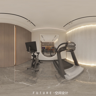 现代健身房全景