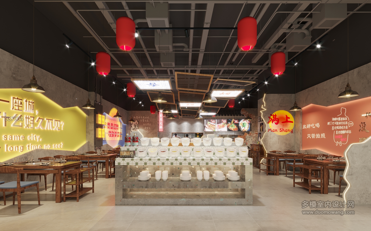 工业火锅店特写1