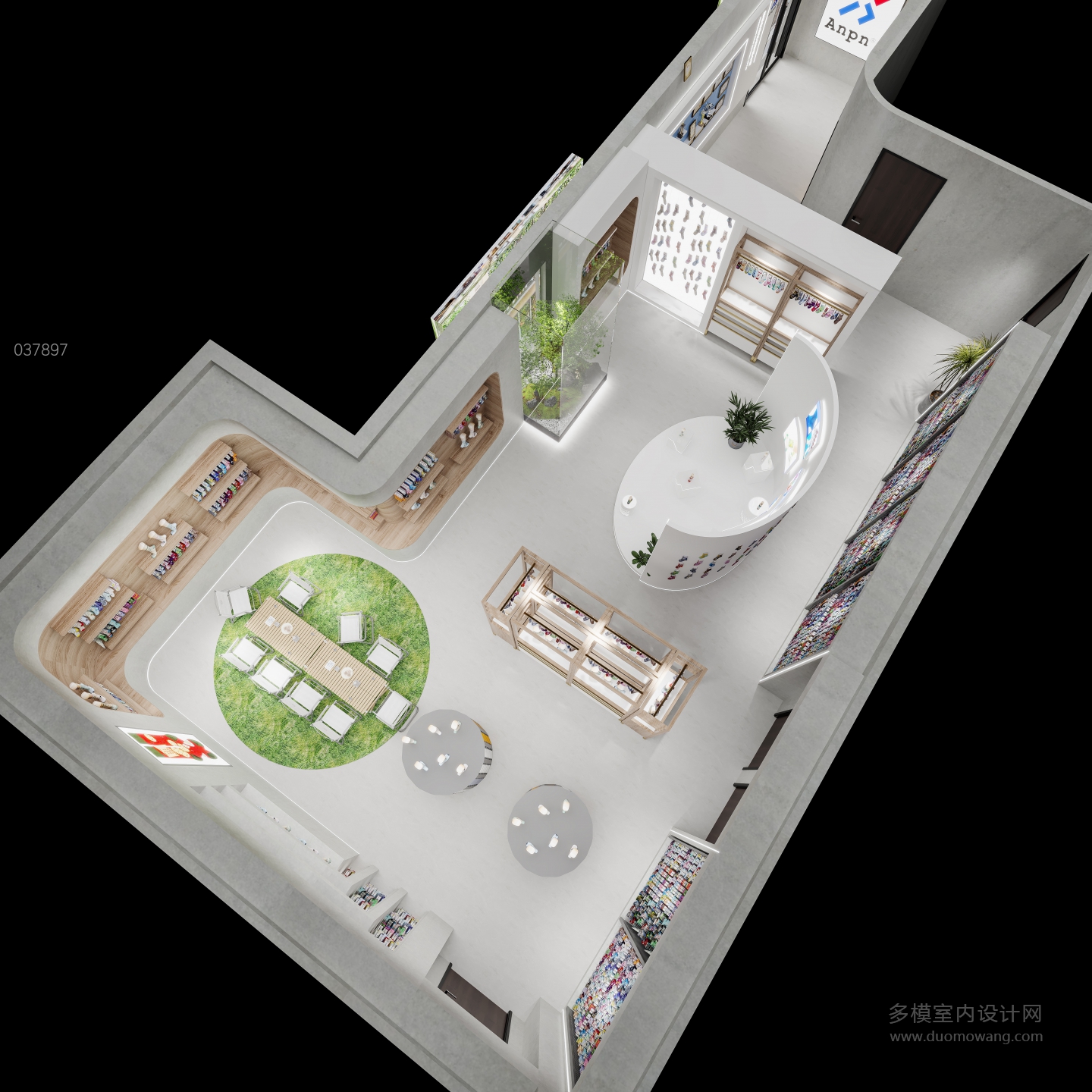 现代鸟瞰袜子展厅