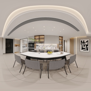 现代极简餐厅360