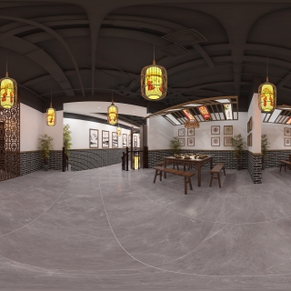 新中式火锅店全景