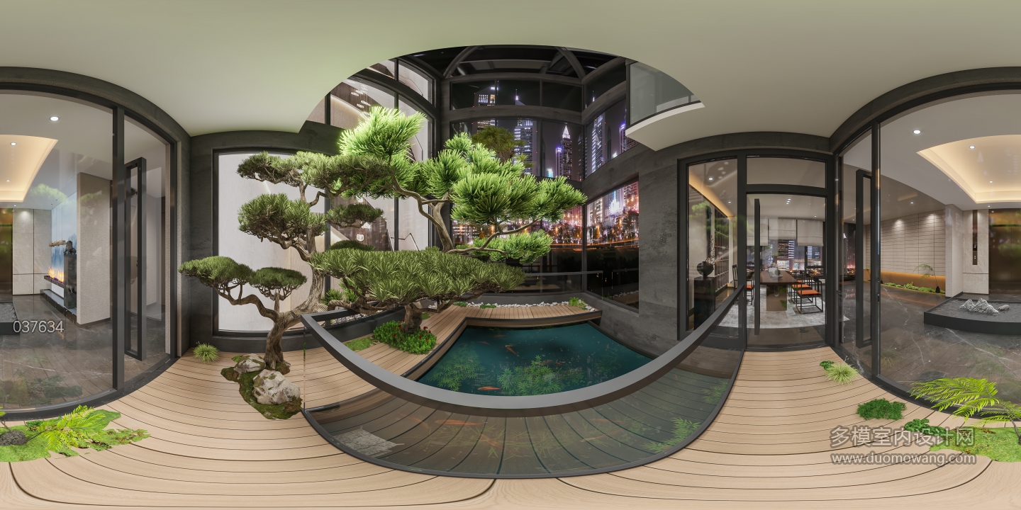 中式一层天井360