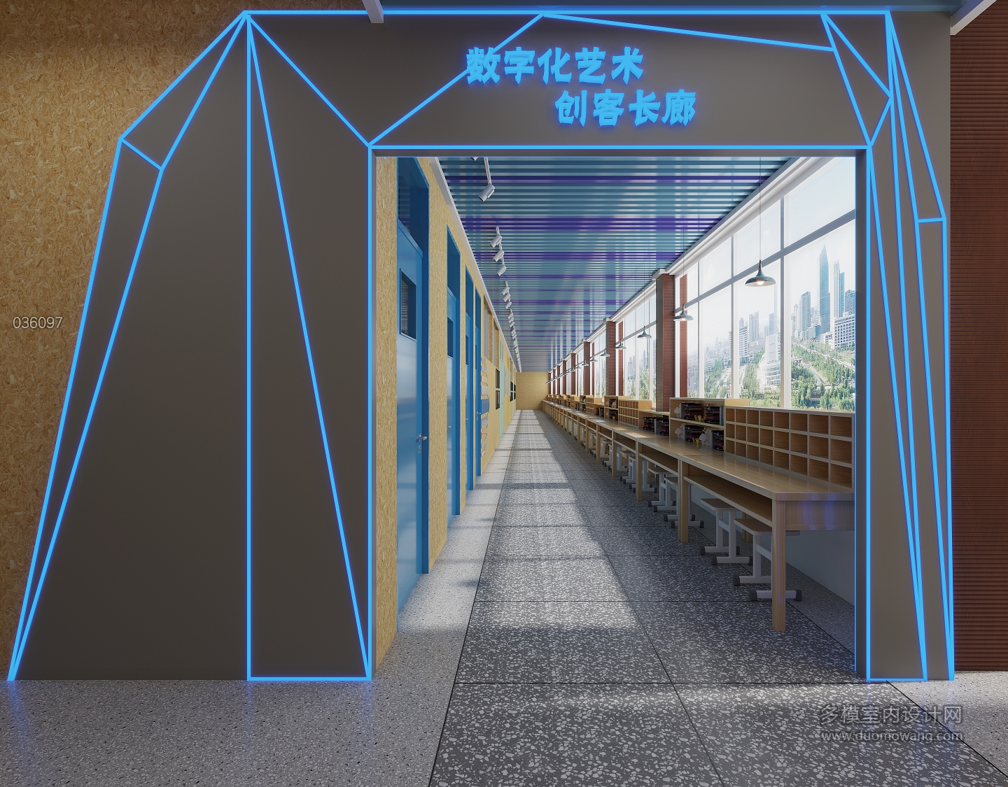 现代走廊门头