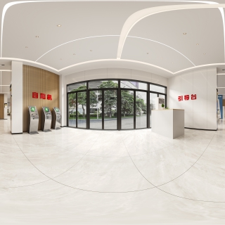 现代展厅入口大厅全景
