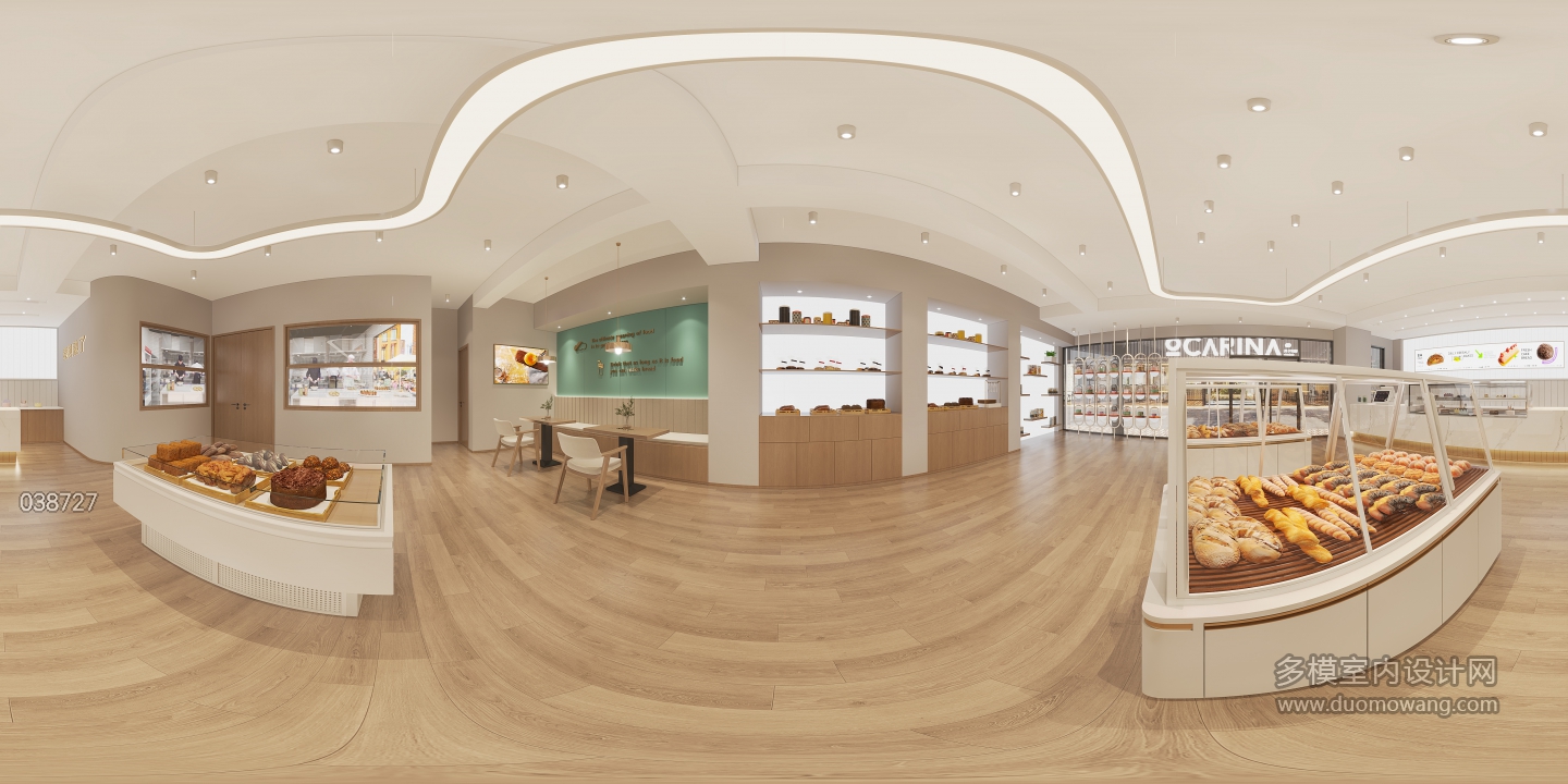 现代蛋糕店全景