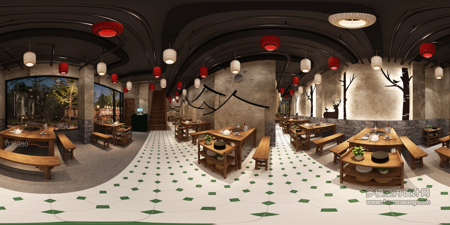 复古火锅店全景1
