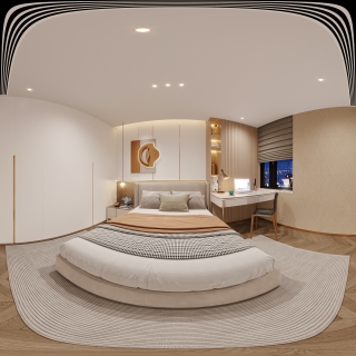 家装夜景现代次卧室360