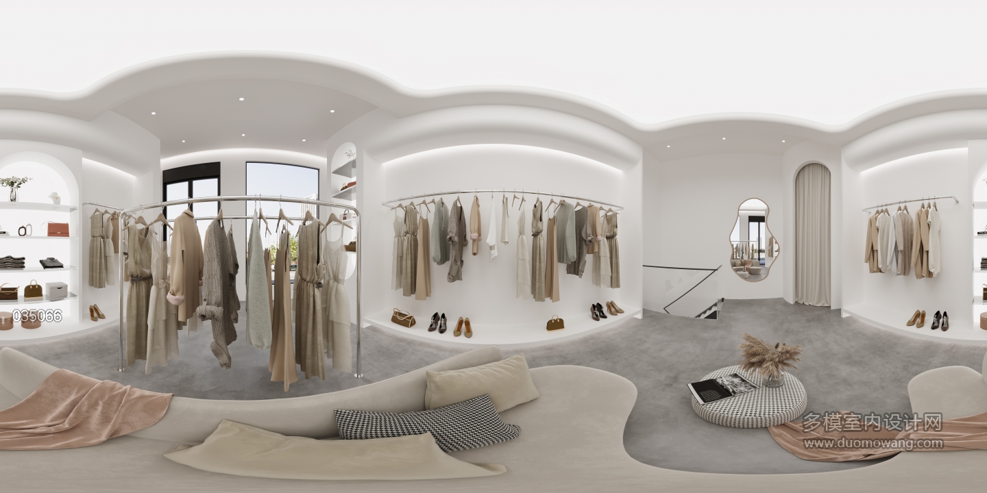 现代简约服装店全景