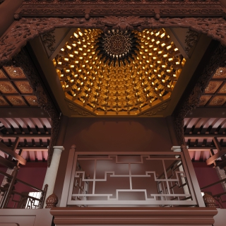 中式寺庙顶视角