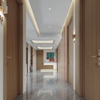 新中式宾馆走廊