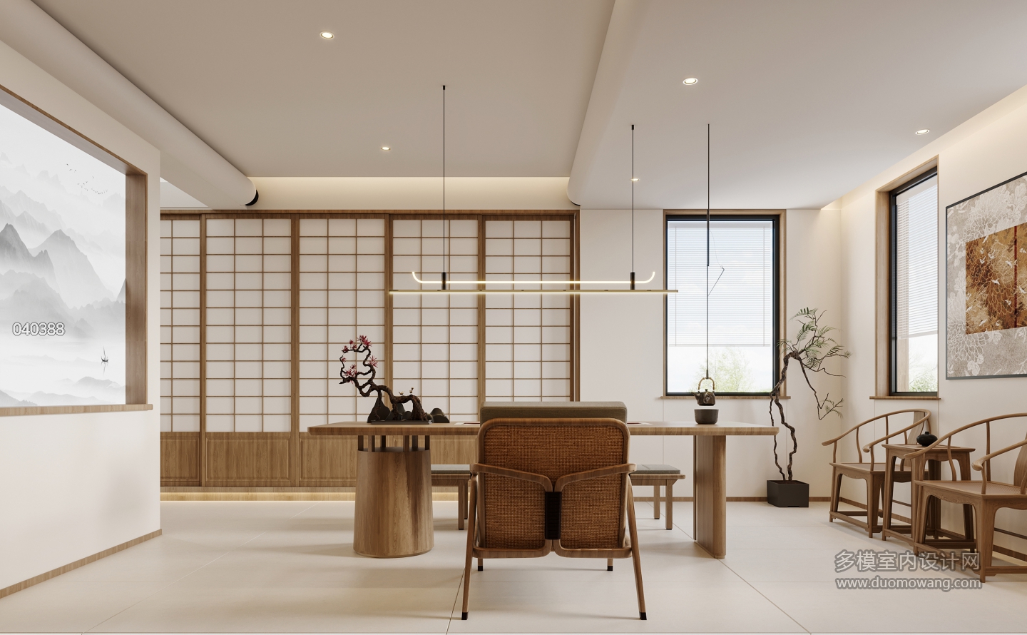 原木茶室透视2